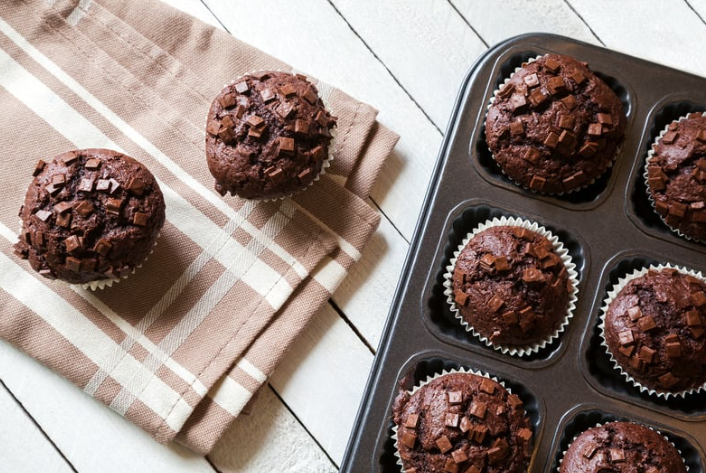 Muffins au chocolat au poivre de Penja noir